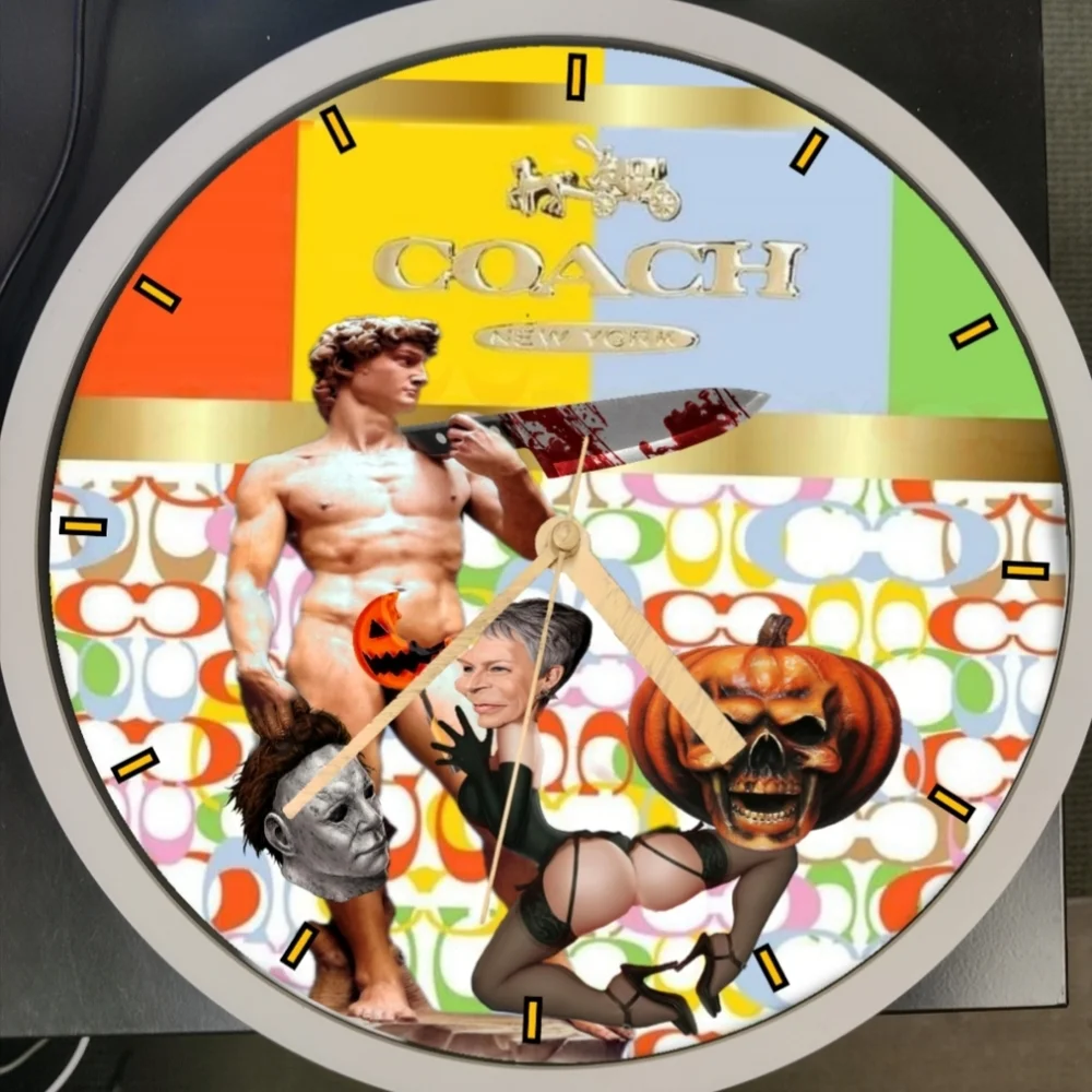 Halloween Special Edition Michael Angelo's David Micheal Myers Coach clock